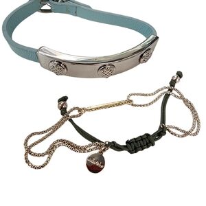 Bundle of 2 Bracelets Stella and Dot plus Thin Leather Band Cuff